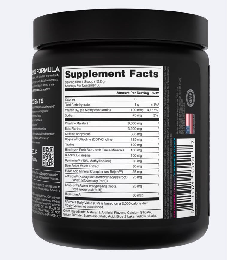 BAMF BLACK - High Stimulant Nootropic Pre-Workout