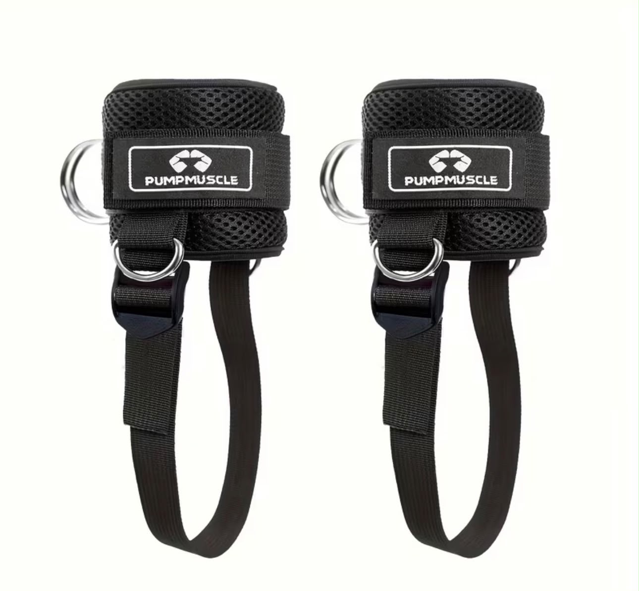 PumpMuscle Ankle Cable Strap Adjustable D-Ring Attachment (Pair)
