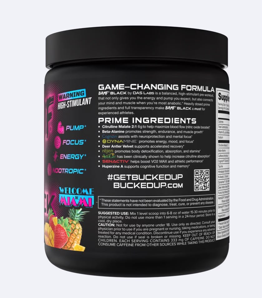 BAMF BLACK - High Stimulant Nootropic Pre-Workout