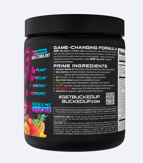 BAMF BLACK - High Stimulant Nootropic Pre-Workout