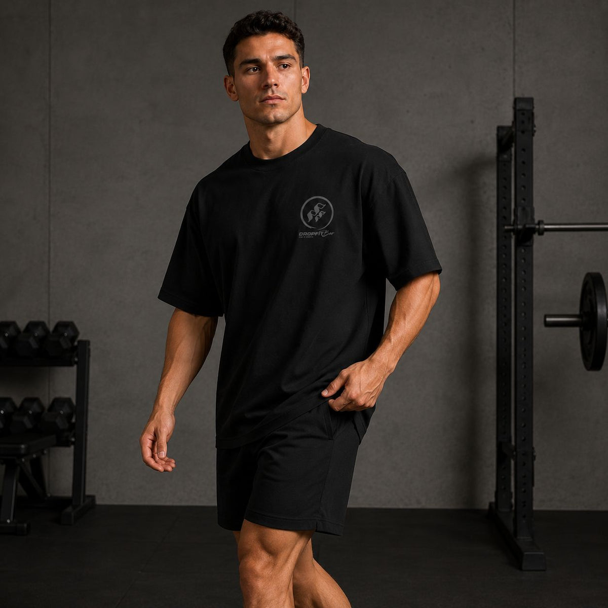 DropFitBar Oversized Heavy Cotton Tee  "Due to Personal Reasons, I Will Never Quit"