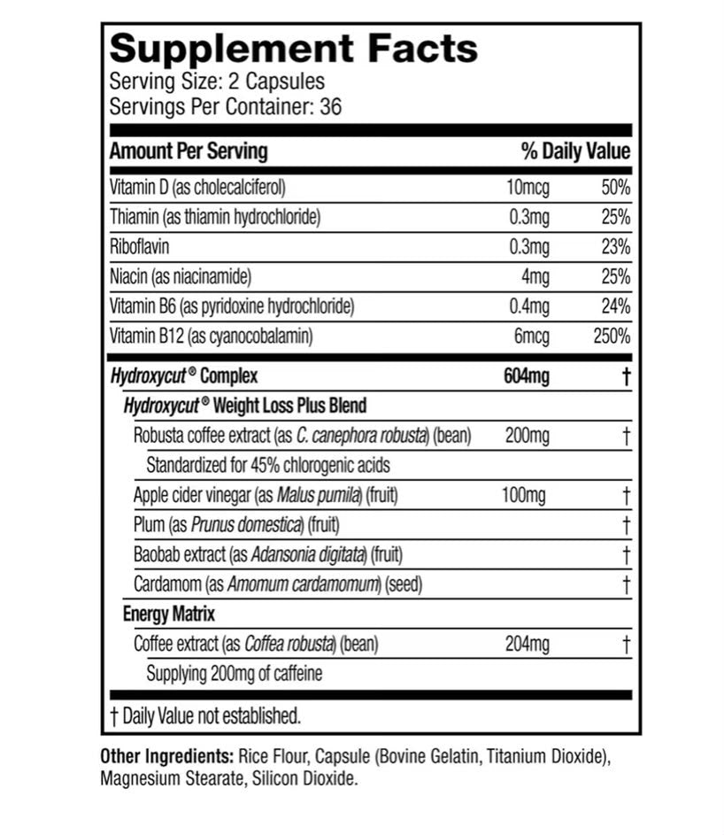 Hydroxycut Original Thermogenic Supplement (advance weight loss formula)